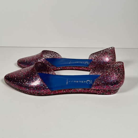 Jeffrey Campbell Jelly Love Pink Glitter Pointed Ballet Flat Shoe - Picture 2 of 7